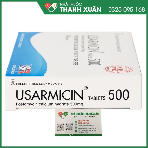 Usarmicin 500mg trị nhiễm khuẩn tiết niệu (2 vỉ x 10 viên)